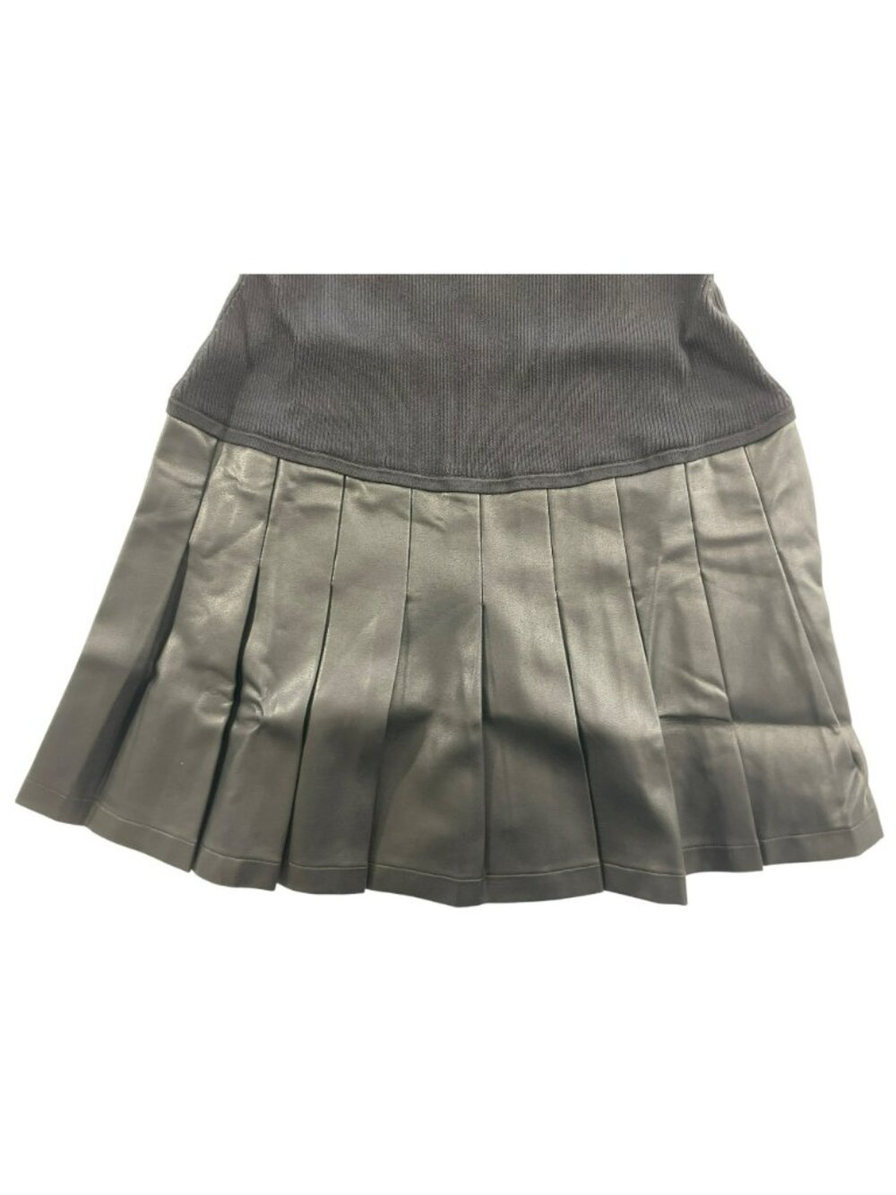 Milly Leather Pleated Skirt Knit Dress Sleeveless Black Size Small MSRP $365 NEW - Picture 4 of 11